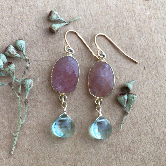 Strawberry Quartz Sundance Charm Earrings - Picture 2 of 7